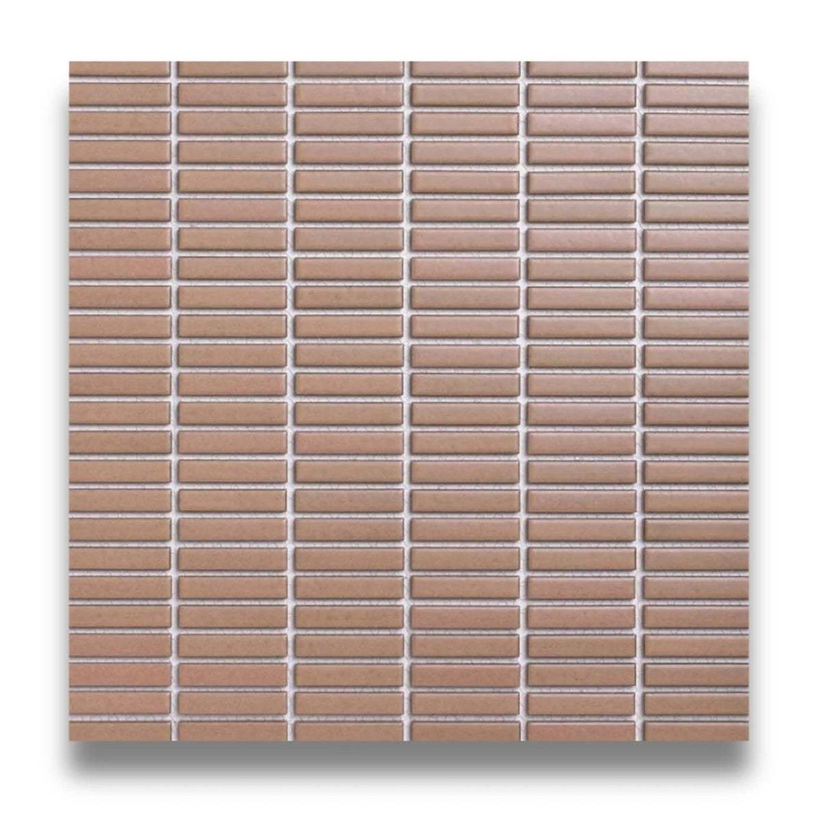 Tomo Warm Cotto Satin 9.5x47 Finger Mosaic, tiles laid together