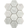 Toolangi Cirrus Hexagon Mosaic Honed 95x95, tiles laid together