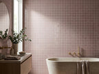 Town Pink Salt Gloss 132x132 tiles in a room