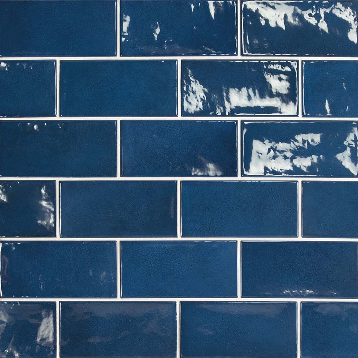 Town Royal Blue Gloss 65x200, tiles laid together