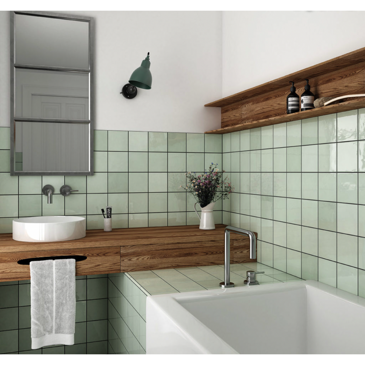 Town Seagrass Gloss 132x132 tiles