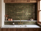 Tuart Kelp Gloss 75x300 tiles in a kitchen
