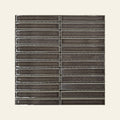 Wabisabi Finger Charcoal Glazed 22x147 Finger Mosaic, true-scale swatch: 400 x 400 mm of wall at real size