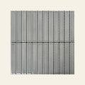 Wabisabi Finger Grey Glazed 22x147 Finger Mosaic, true-scale swatch: 400 x 400 mm of wall at real size