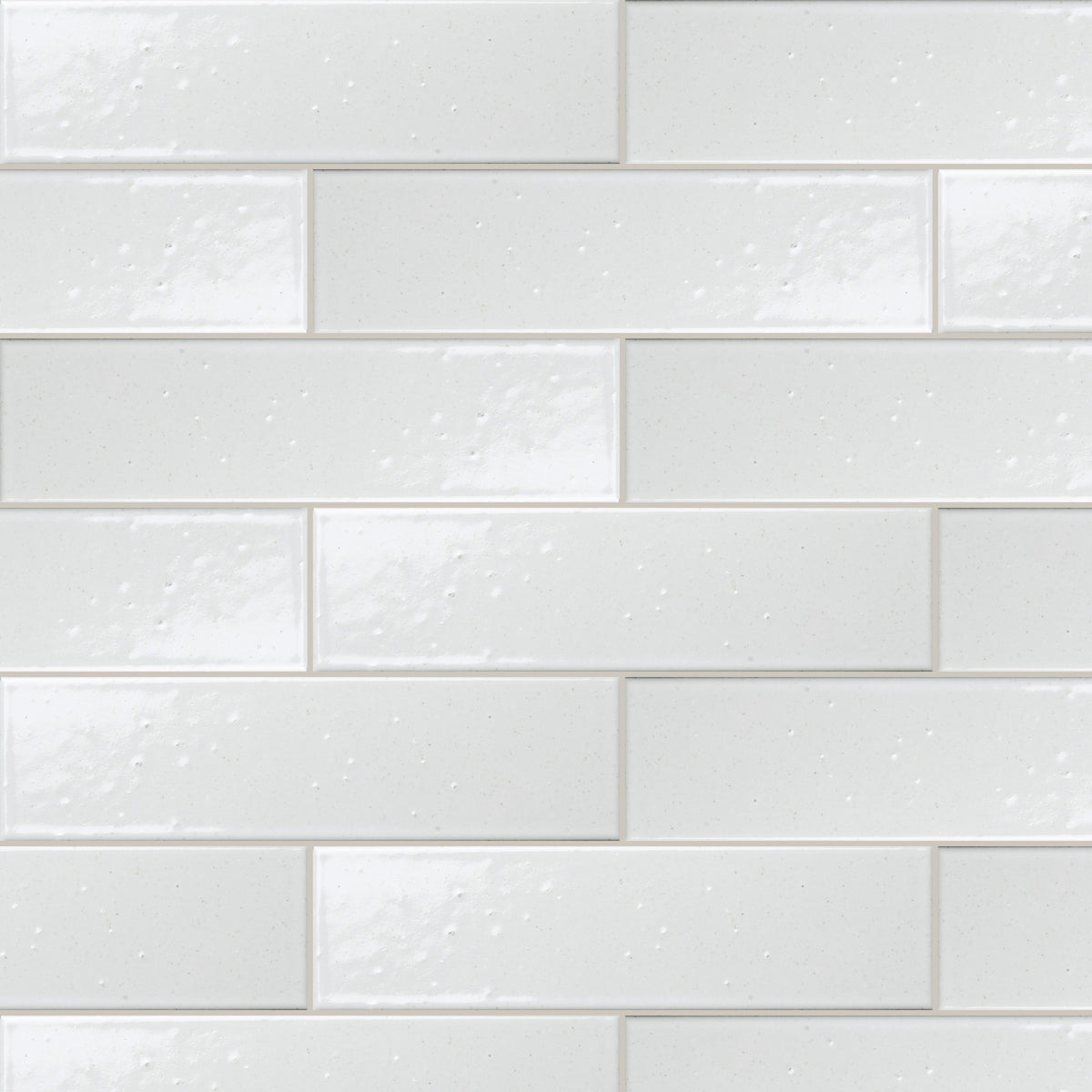 Wabisabi Porcelain White Glazed 60x227, true-scale swatch: 400 x 400 mm of wall at real size