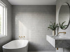 Wandoo Overcast Porcelain Brick Grip 45x145 tiles in a room