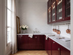 Waratah Whitecap Bevelled Cushion Edge Matt 75x150 tiles in a pantry