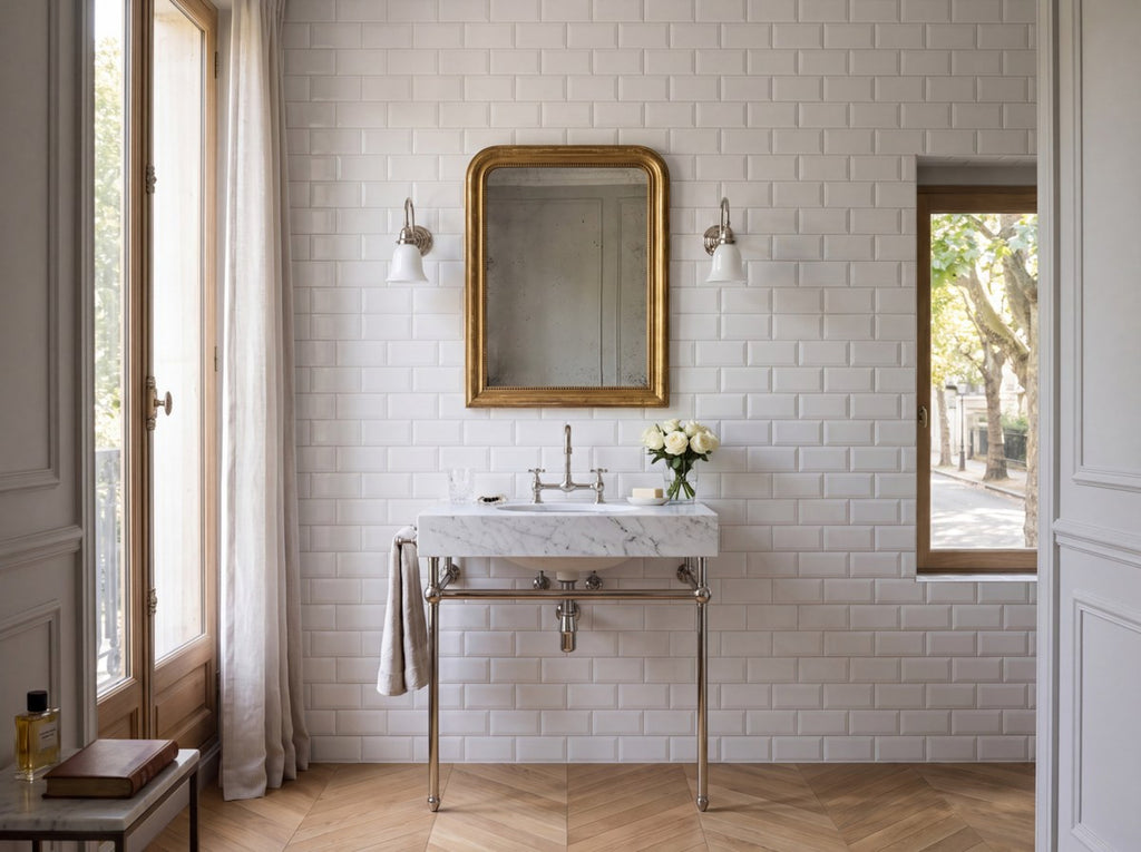 Waratah Whitecap Bevelled Gloss 100x300 tiles in a room