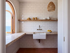 Waratah Whitecap Bevelled Gloss 100x300 tiles in a kitchen