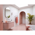 Waratah Whitecap Cushion Edge Gloss 75x150 tiles in a bathroom