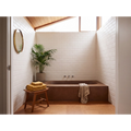 Waratah Whitecap Cushion Edge Matt 100x200 tiles in a bathroom