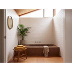 Waratah Whitecap Cushion Edge Matt 100x200 tiles in a bathroom
