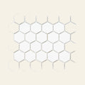 White Big Hexagon Gloss 50x50 Mosaic, true-scale swatch: 400 x 400 mm of wall at real size