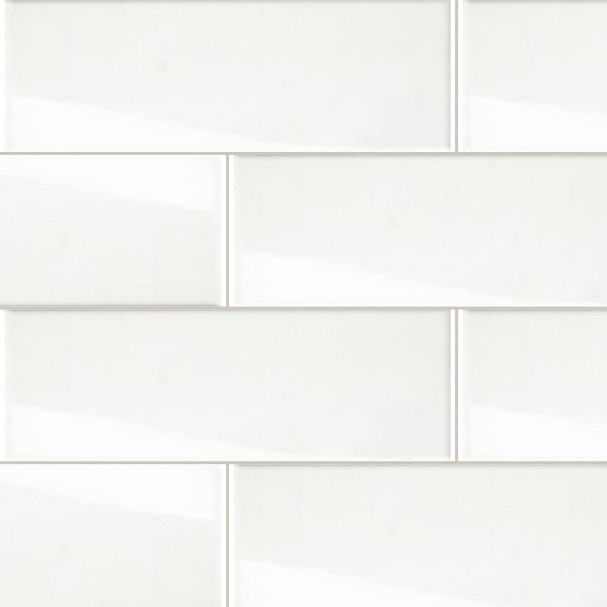 White Gloss 100x300, true-scale swatch: 400 x 400 mm of wall at real size