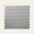 White Penny Matt Mosaic Sheet 292x315, true-scale swatch: 400 x 400 mm of wall at real size