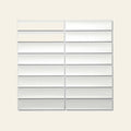 White Venetian Bamboo Matt 32.5x145 Finger Mosaic, true-scale swatch: 400 x 400 mm of wall at real size
