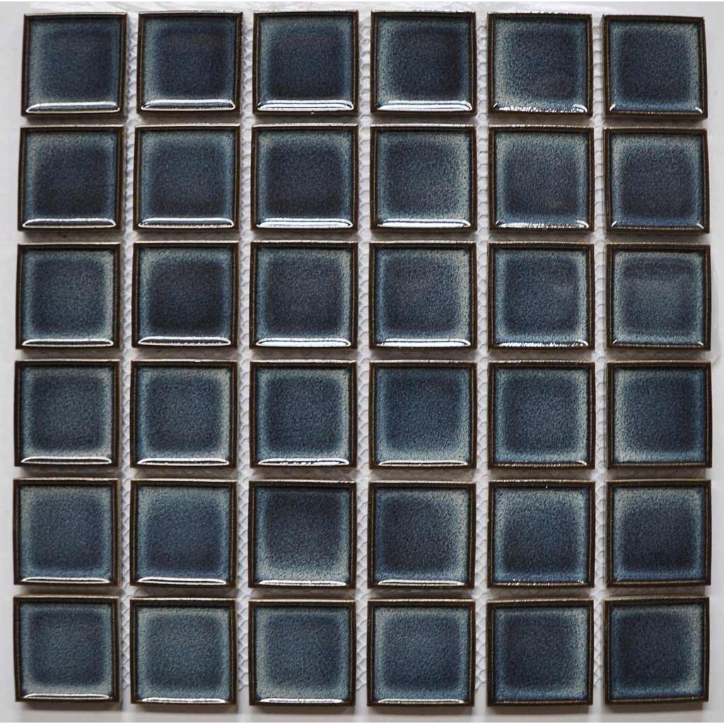 Wollemi Dusk Blue Concave Mosaic Gloss 48x48, tiles laid together
