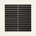 Yoso Concave Finger Black Matt 20x145 Finger Mosaic, true-scale swatch: 400 x 400 mm of wall at real size