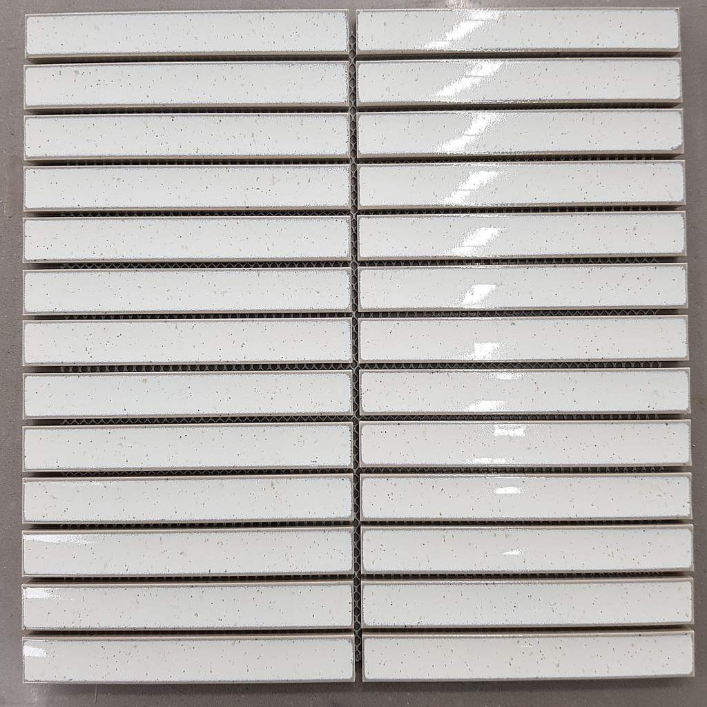 Yoso Concave Finger Cloud Speckle Gloss 20x145 Finger Mosaic, tiles laid together