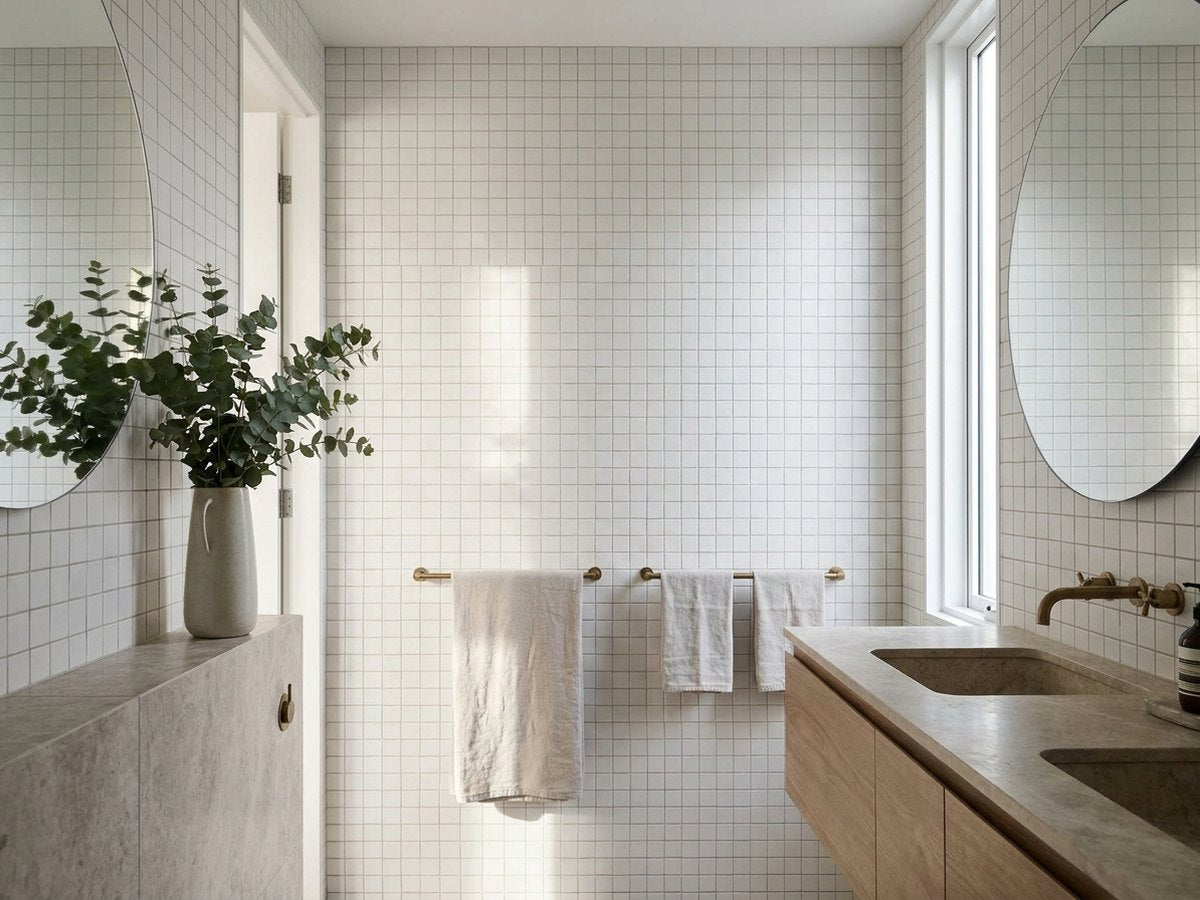 Heritage White Matt 75x150 tiles in a room