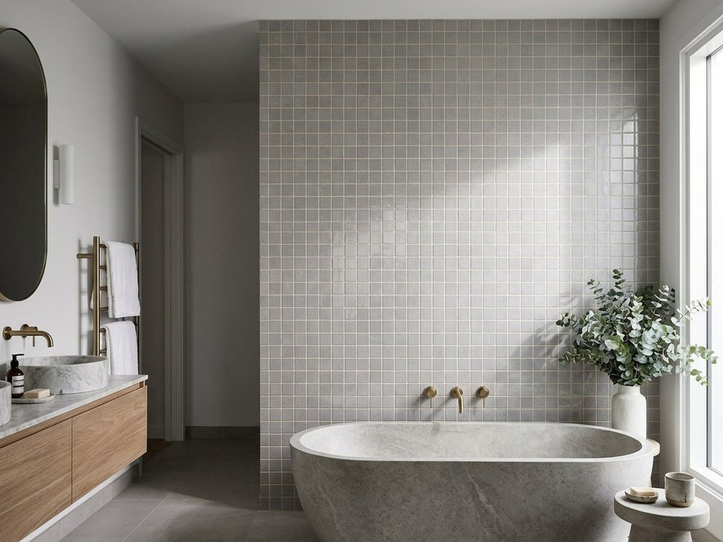Blaze White Gloss 100x100 tiles in a room