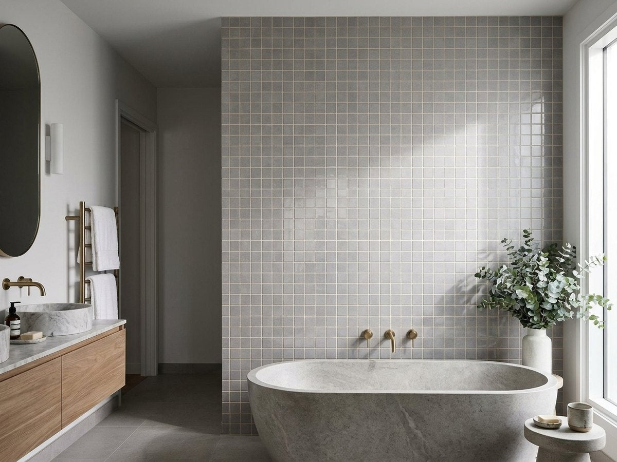 Blaze White Gloss 100x100 tiles in a room