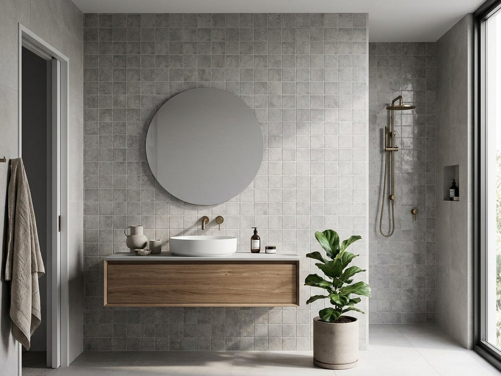 Blaze Pearl Matt 100x100 tiles in a room