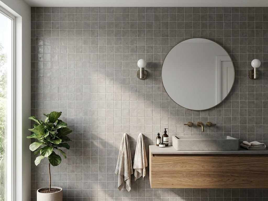 Blaze Antracite Matt 100x100 tiles in a room