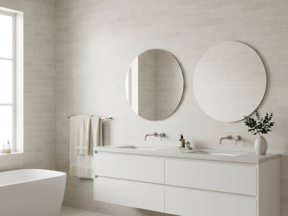 Imperial Marble Taj Mahal Matt 75x300 tiles in a room