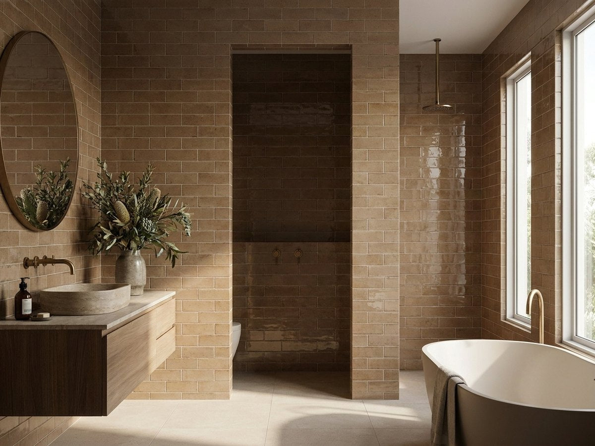Blocchi Cotto Gloss 60x246 tiles in a room