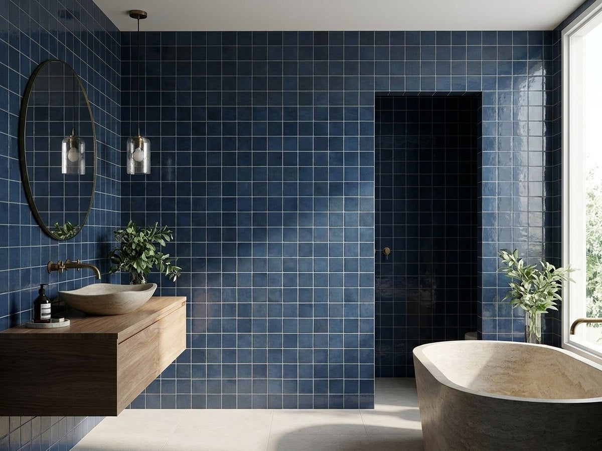 Bella China Gloss 100x100 tiles in a room