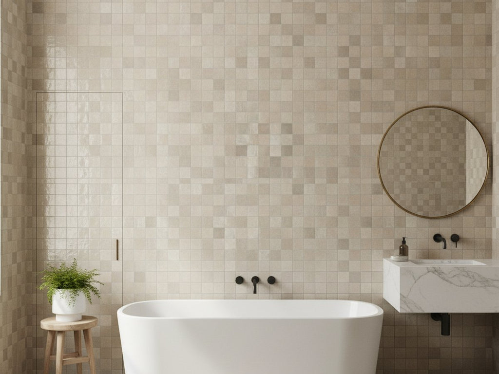 Bella Argilla Gloss 100x100 tiles in a room