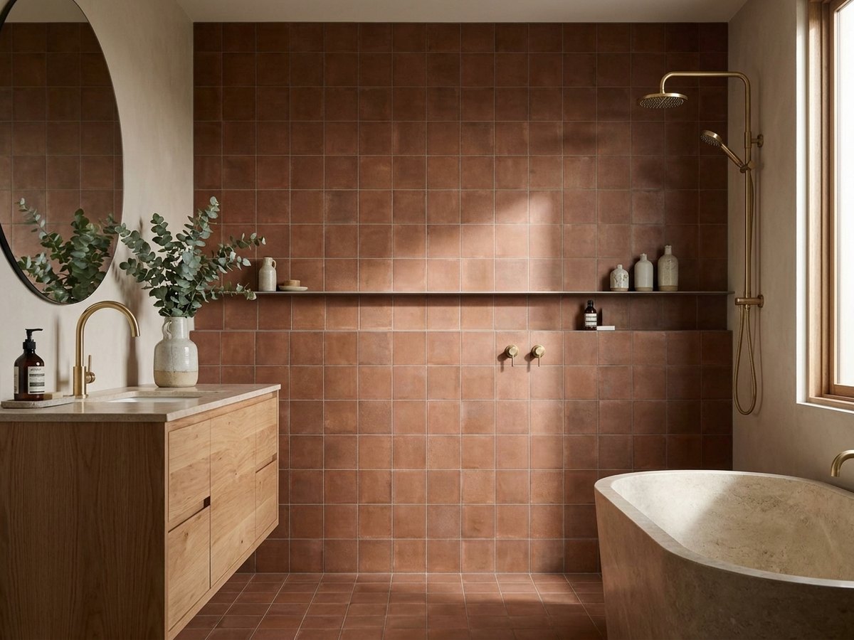 Terracotta Cotto Matt 100x100 tiles in a room