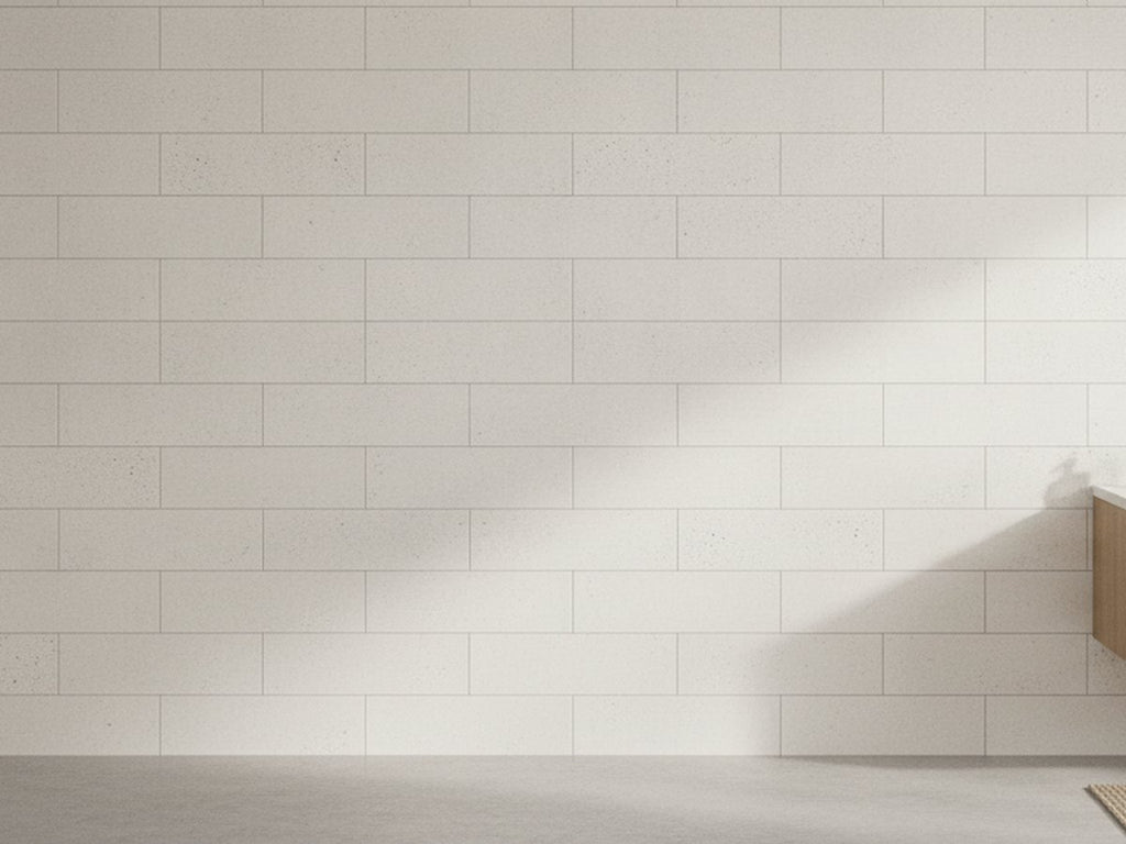 Terracotta Snow Matt 75x300 tiles in a room