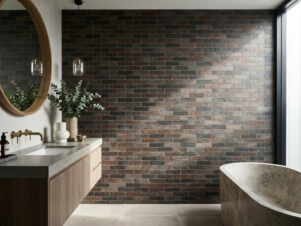 Terramix Nero Matt 70x280 tiles in a room