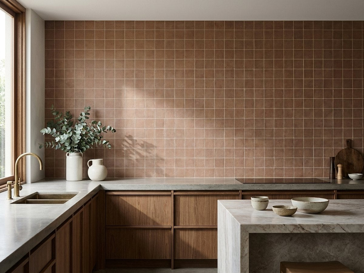 Concrete Veroni Cotto Matt 100x100 tiles in a room
