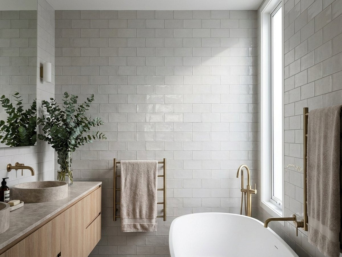Town White Gloss 65x200 tiles in a room