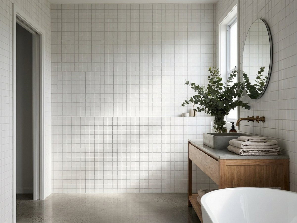 Blanco Matt 150x150 tiles in a room