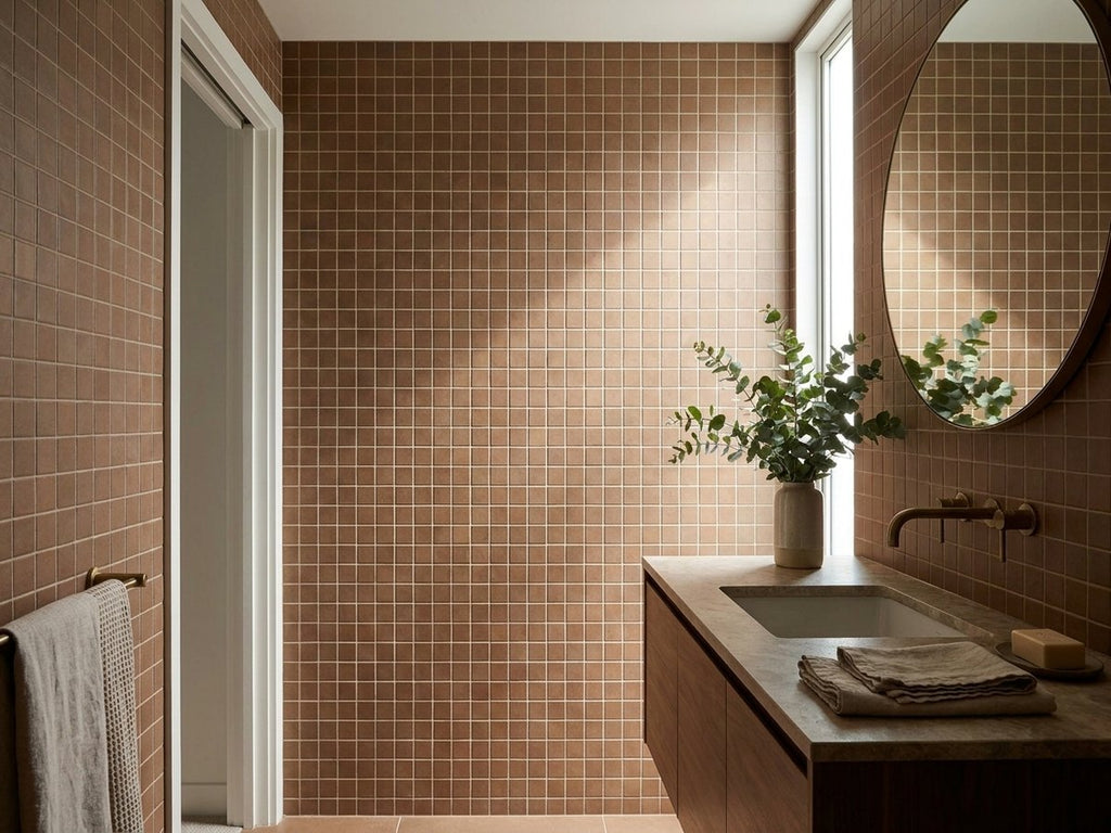 Blocchi Cotto Mattone Square Matt 100x100 tiles in a room