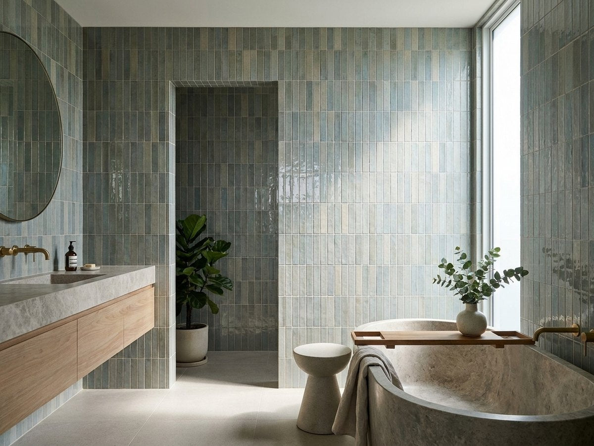 Sabil Fit Cloud Gloss 28x150 tiles in a room