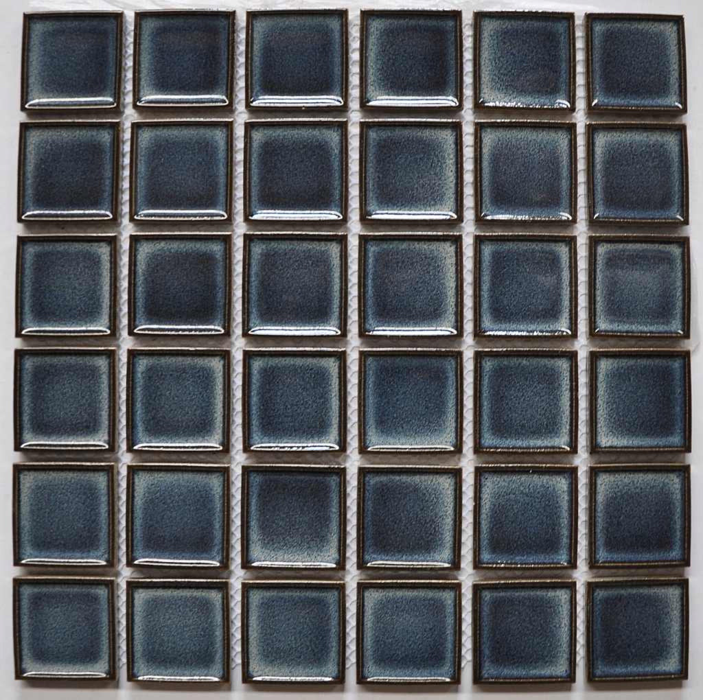 Ocean Blue Concave Square Gloss 48x48 Mosaic tile