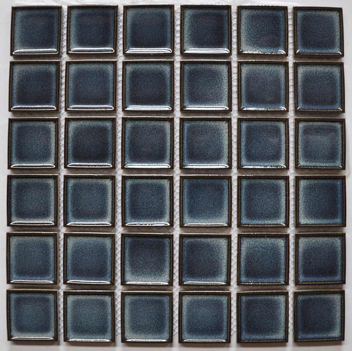 Ocean Blue Concave Square Gloss 48x48 Mosaic tile