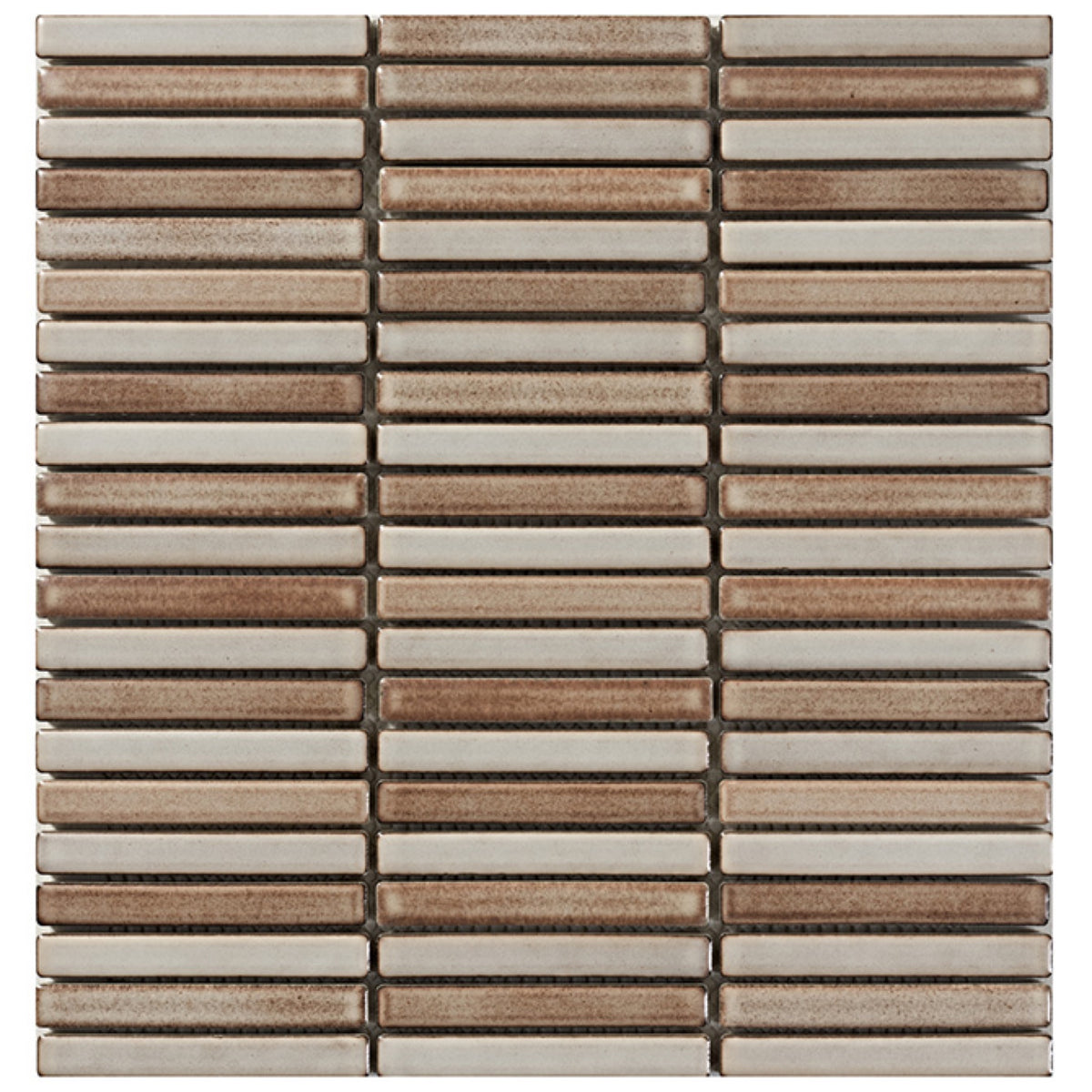 Shiki Sticks Caramel Fade Porcelain Glazed 12x92 Finger Mosaic tile