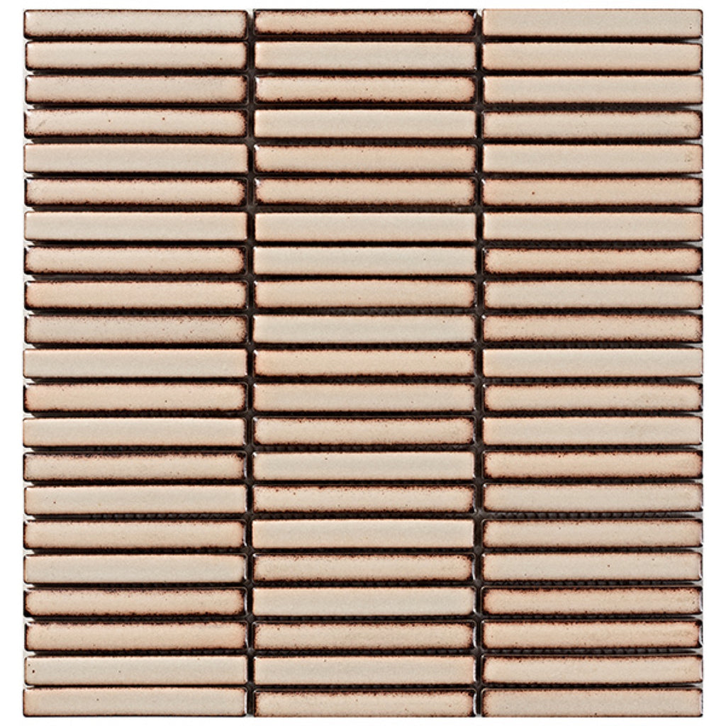 Shiki Sticks Clay Mist Porcelain Glazed 12x92 Finger Mosaic tile