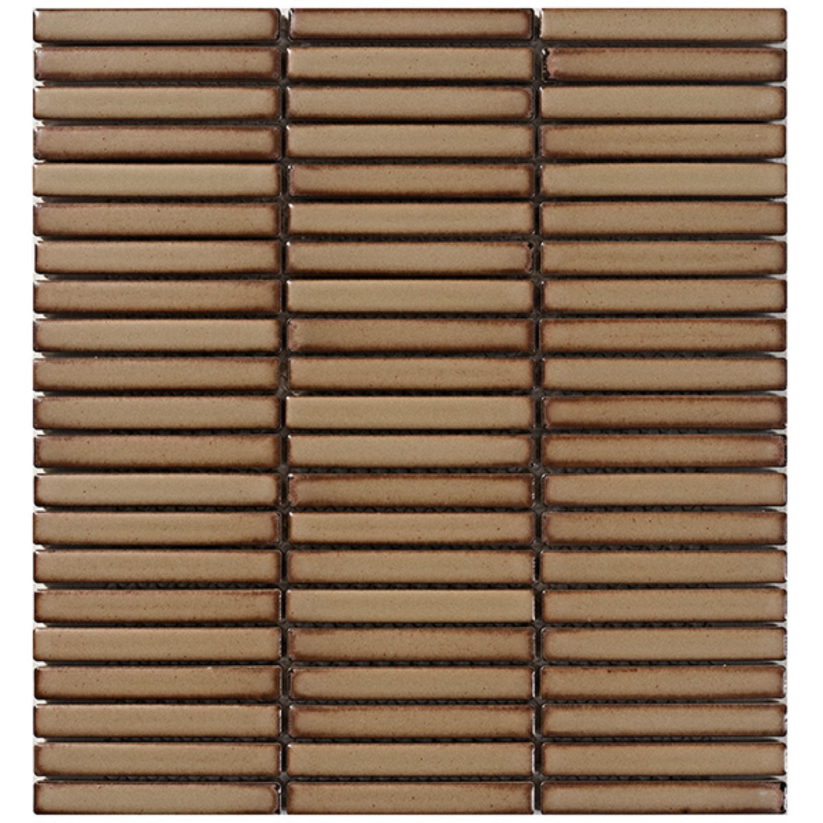 Shiki Sticks Cocoa Stone Porcelain Glazed 12x92 Finger Mosaic tile