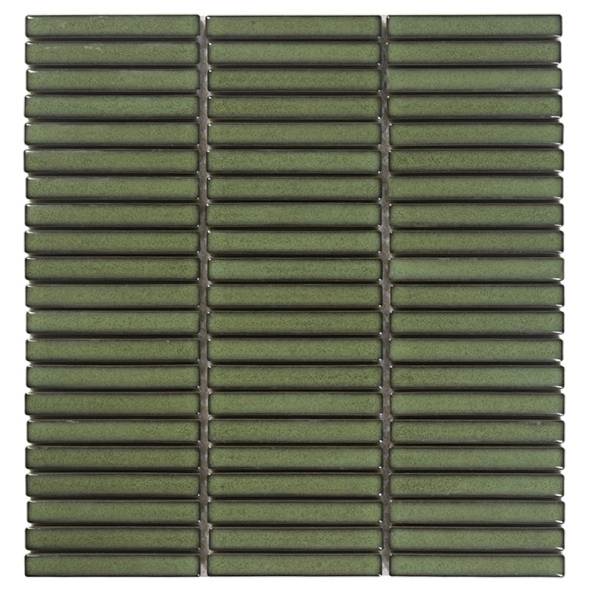 Shiki Sticks Green Stone Porcelain Glazed 12x92 Finger Mosaic tile