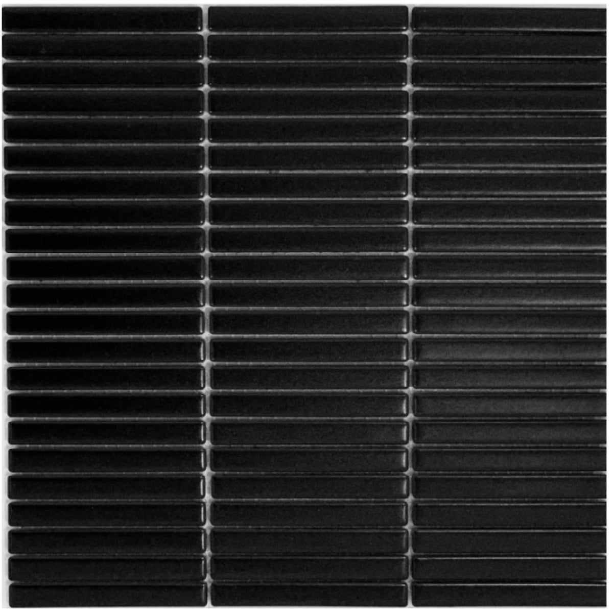 Stackbond Finger Black Matt 12.8x95 Finger Mosaic tile