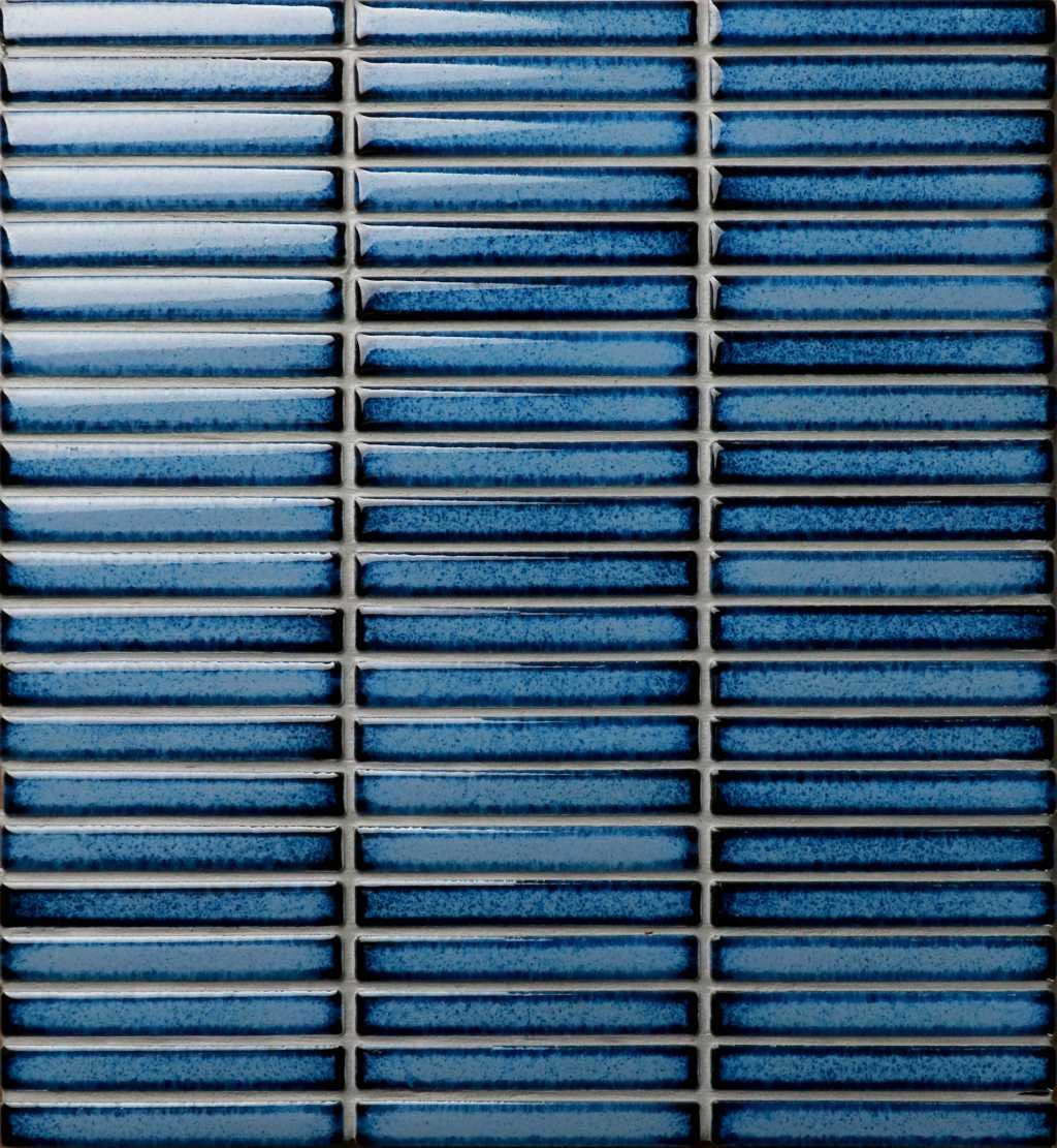 Stackbond Finger Navy Blue Gloss 12x92 Finger Mosaic tile