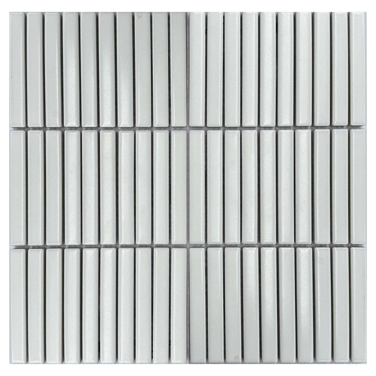 Stackbond Finger Solid White Gloss 12.8x95 Finger Mosaic tile