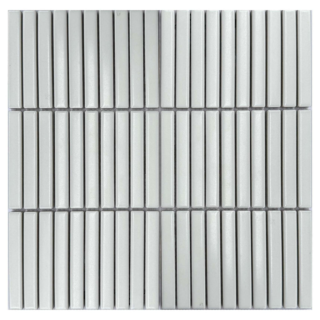 Stackbond Finger Solid White Matt 12.8x95 Finger Mosaic tile